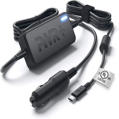USB-C CAR Charger for Dell Latitude 3410 3510 3540 3550 5320 5420 5430 5440 5510 5520 5530 5540 5550 7320 7420 7430 7440 7450 Pro 14 16 Plus Laptop DC Adapter - UL Safety, Long Power Cord, Fast Charge