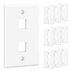 [UL Listed] Cable Matters 10-Pack Low Profile 2-Port Keystone Jack Wall Plate, RJ45 Wall Plate for Keystone Jacks in White view 1