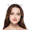 LUX ACCESSORIES Rose Gold Cat Ear Headphones Wire Frame Headset w Microphone view 3