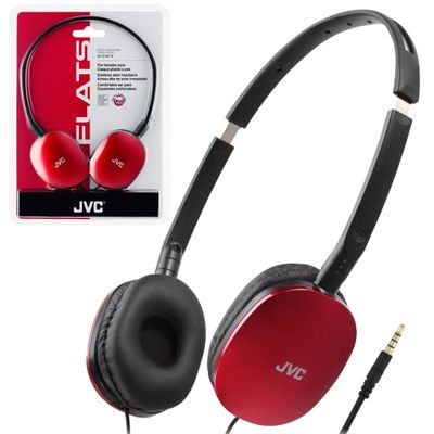 JVC Flats On-Ear Wired Headphones - Flat Foldable Design - 30mm Driver for Powerful Sound - Soft Ear-Pads for Comfort  Steel Headband - Lightweight & Portable - PC/Laptop/Gaming - 3.5mm Slim Plug
