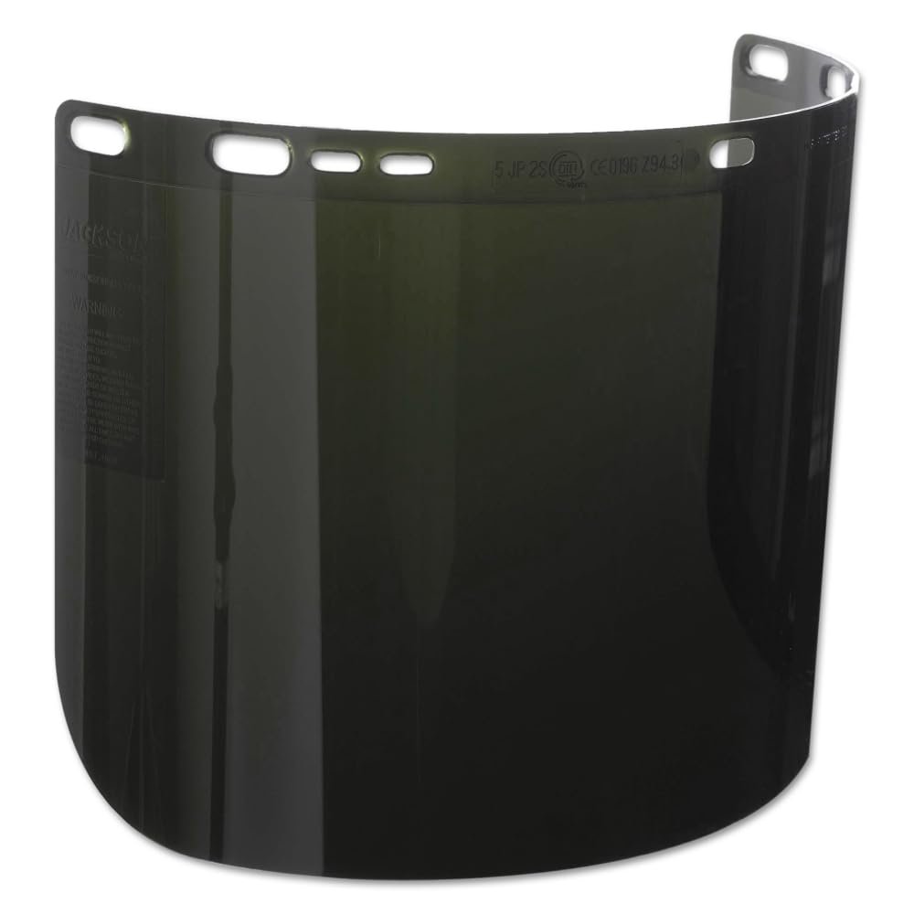 Jackson Safety F50 Specialty High Impact Face Shield, Polycarbonate, 8" x 15.5" x 0.06", IRUV 5.0, Face Protection, Unbound, 50 Shields / Case,28633