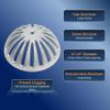 EquipmentBlvd FS-DS Aluminum Dome Strainer, Floor Sink Drain Cover for 12" Floor Sink. 5-1/4" Diameter (1 pcs) view 2