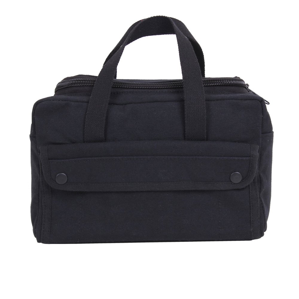 Rothco Wide Mouth Mechanics Tool Bag with Brass Zipper - Heavy Duty Canvas Construction - Ideal for Tool Storage and Transport, Black