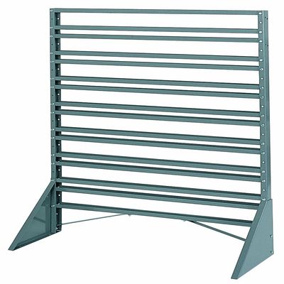 Akro-Mils 30008 One Sided Steel Rail Hanging System Garage Organizer for Mounting AkroBin Storage Bins, (36-Inch W, 14-Inch D, 53-Inch H), Gray