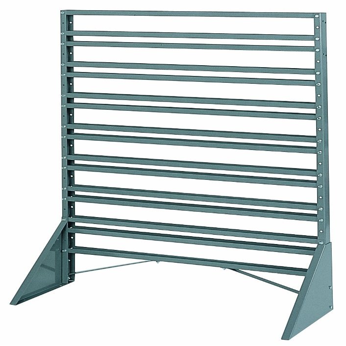Akro-Mils 30008 One Sided Steel Rail Hanging System Garage Organizer for Mounting AkroBin Storage Bins, (36-Inch W, 14-Inch D, 53-Inch H), Gray