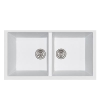 LaToscana AM8620ST - 58UG Elegance Series Double Basin Undermount Sink In Milk White