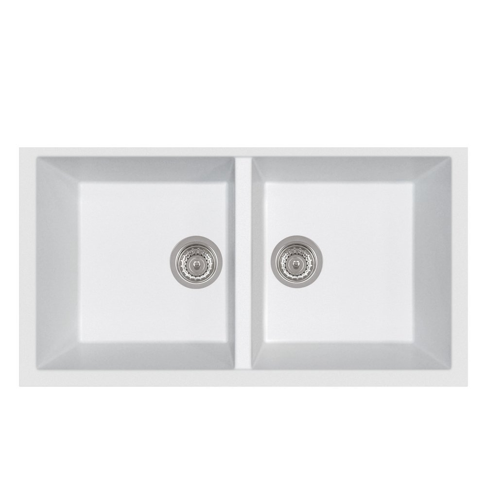 LaToscana AM8620ST - 58UG Elegance Series Double Basin Undermount Sink In Milk White