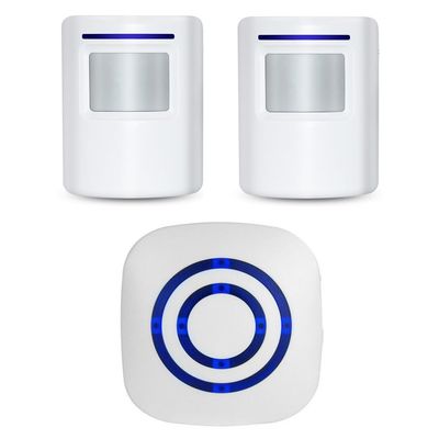 Wireless Home Security Driveway Alarm, Enegg Entry Alert, Visitor Door Bell Chime with 1 Plug-in Receiver and 2 PIR Motion Sensor Detector Alert System, Quality Sound and LED, 38 Melodies