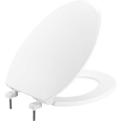 BEMIS 7600T Commercial Heavy Duty Closed Front Toilet Seat with Cover, Industrial Seat with Secure Installation, Elongated, White