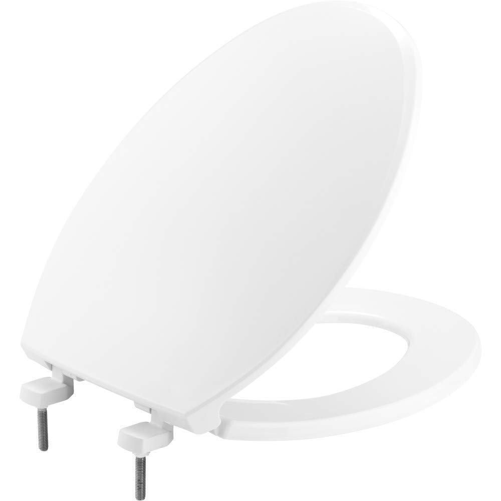 BEMIS 7600T Commercial Heavy Duty Closed Front Toilet Seat with Cover, Industrial Seat with Secure Installation, Elongated, White
