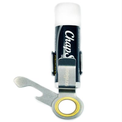 Screwpop Chapstick Holder Built-to-Last for Keychain and Carabiner Attachment with Swing-Out Bottle Opener Stainless Steel
