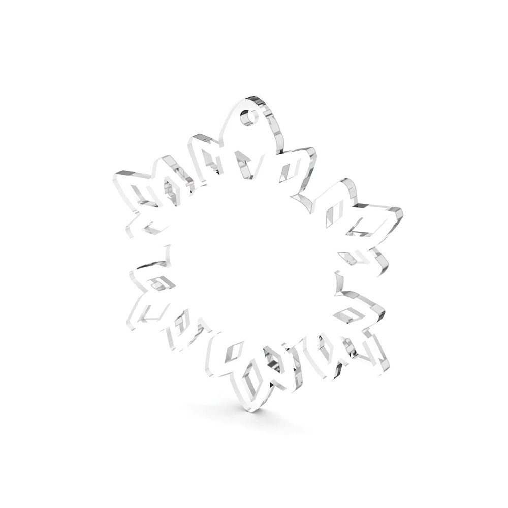 25 Acrylic Christmas Ornaments Blanks Snowflake 1/8" Thick Clear -Made in USA - (4.5")