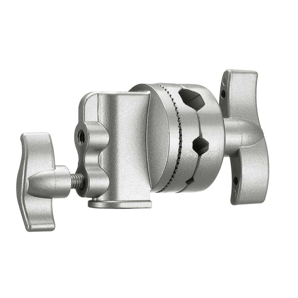 Neewer Multi Functional Heavy Duty 2.5-inch Grip Head Swivel Head Holder Mounting Adapter for Light Stand, Extension Boom Arm and Other Photographic Equipment with 1/2,1/4,3/8,5/8-inch Mount (Silver)