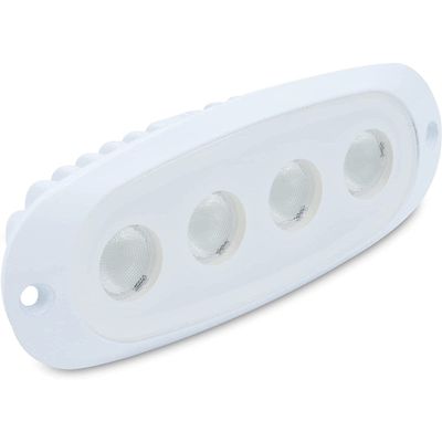 T-H Marine Oval Recessed Mount LED Spreader Light Super Bright 4-Element Flood Deck Light for T-Top Enclosures Powder Coated Aluminum Marine Deck Light White, 5.875" x 1.75" x 1.625"