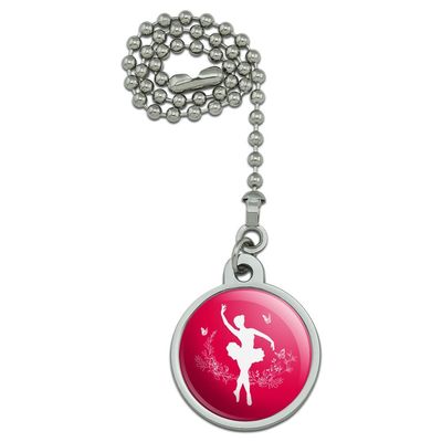 GRAPHICS & MORE Ballerina Silhouette with Butterflies Ceiling Fan and Light Pull Chain