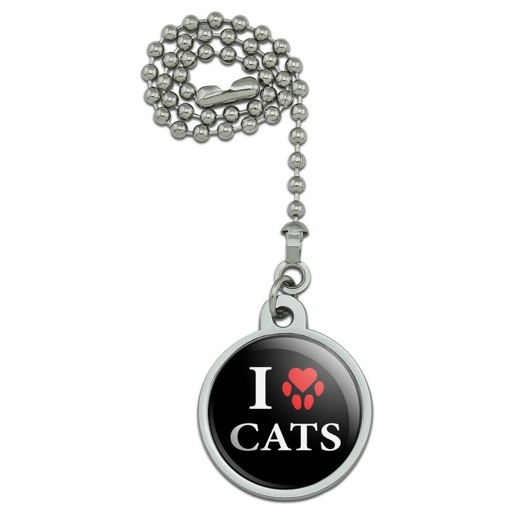 GRAPHICS & MORE I Love Cats Heart with Paw Print Ceiling Fan and Light Pull Chain