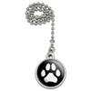 GRAPHICS & MORE Paw Print Dog Cat White on Black Ceiling Fan and Light Pull Chain view 1