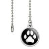 GRAPHICS & MORE Paw Print Dog Cat White on Black Ceiling Fan and Light Pull Chain view 2