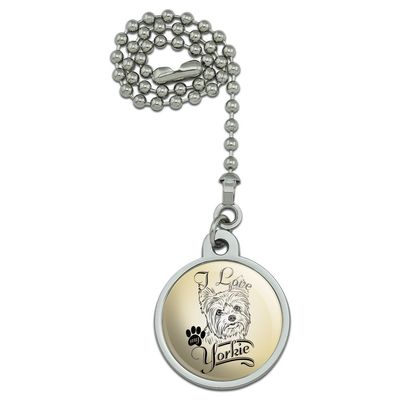 GRAPHICS & MORE I Love My Yorkie Yorkshire Terrier Ceiling Fan and Light Pull Chain