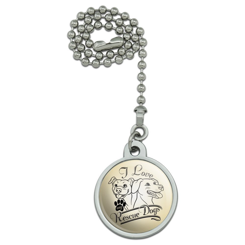 GRAPHICS & MORE I Love My Rescue Dogs Ceiling Fan and Light Pull Chain