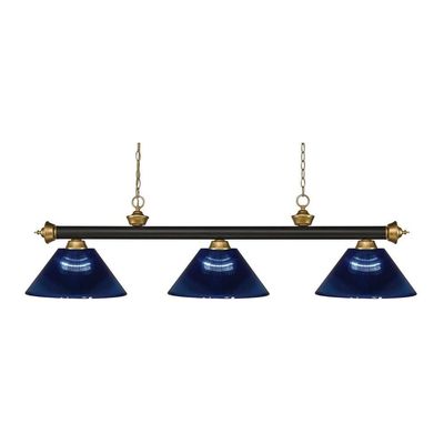 Z-Lite 200-3BRZ+SG-ARDB 3 Billiard Light, Bronze + Satin Gold