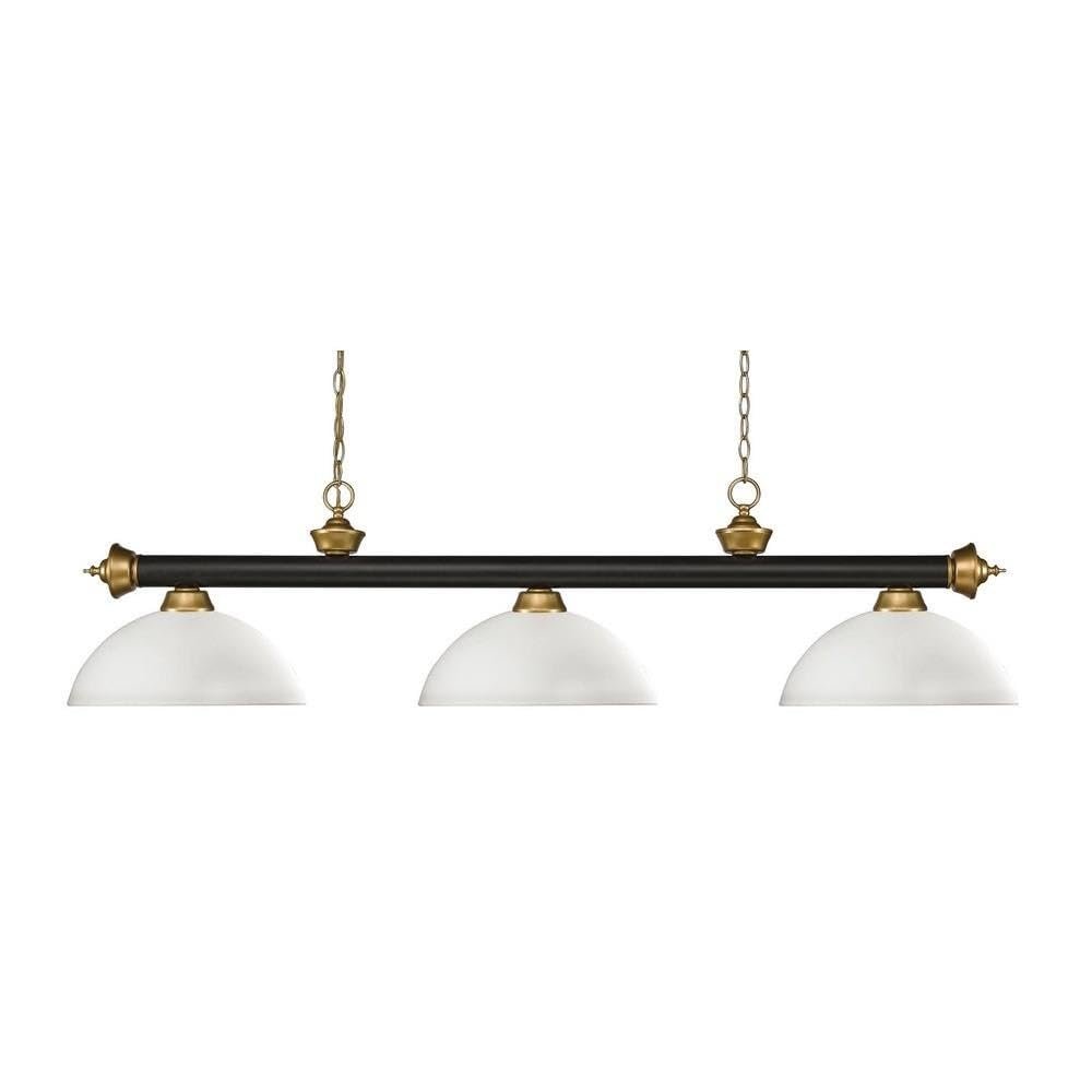 Z-Lite 200-3BRZ+SG-DMO14 3 Billiard Light, Bronze & Satin Gold