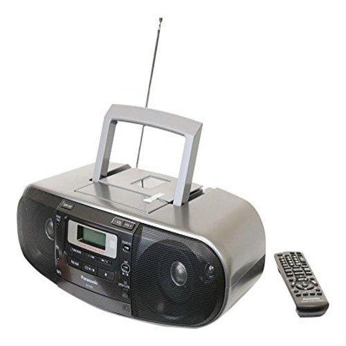 Panasonic RX-D55GC-K Boombox High Power MP3 CD AM/ FM Radio Cassette Recorder with USB & Music Port High Quality Sound with 2-Way 4-Speaker (Black)