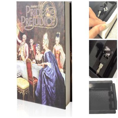 Book Safe with Key Lock | Hidden Storage Box for Cash, Jewelry, Passports | Secret Compartment Disguised as Real Book | Anti-Theft Security Box for Home, Office, Travel (Pride and Prejudice-Key)