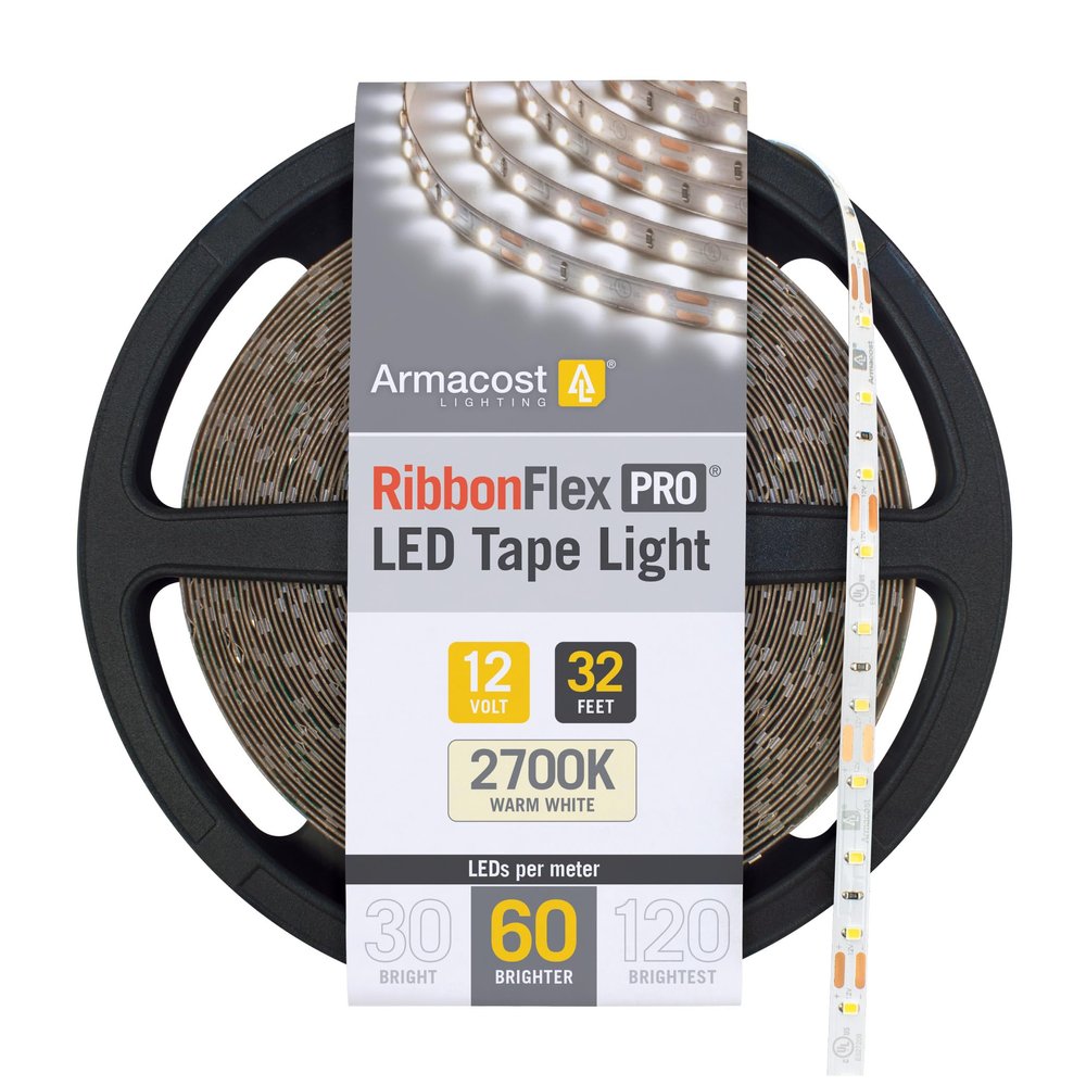 Armacost Lighting RibbonFlex Pro 12V White LED Strip Lights 60 LED/m, 2700K, 32.8 ft, 132250