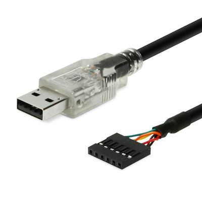 Gearmo USB to TTL Serial Adapter Cable 5V with FTDI FT232QR Chip 6 Pin Female Socket Header UART Windows 11, 10, 8, 7, macOS, Linux (3ft, 5 Volt)