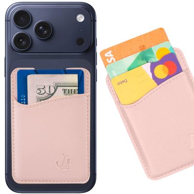 Wallaroo Premium Leather Cell Phone Wallet Stick On - Android and iPhone Wallet and Card Holder for Women and Men - Durable with Non-Slip Lining Secures Up to 3 Cards