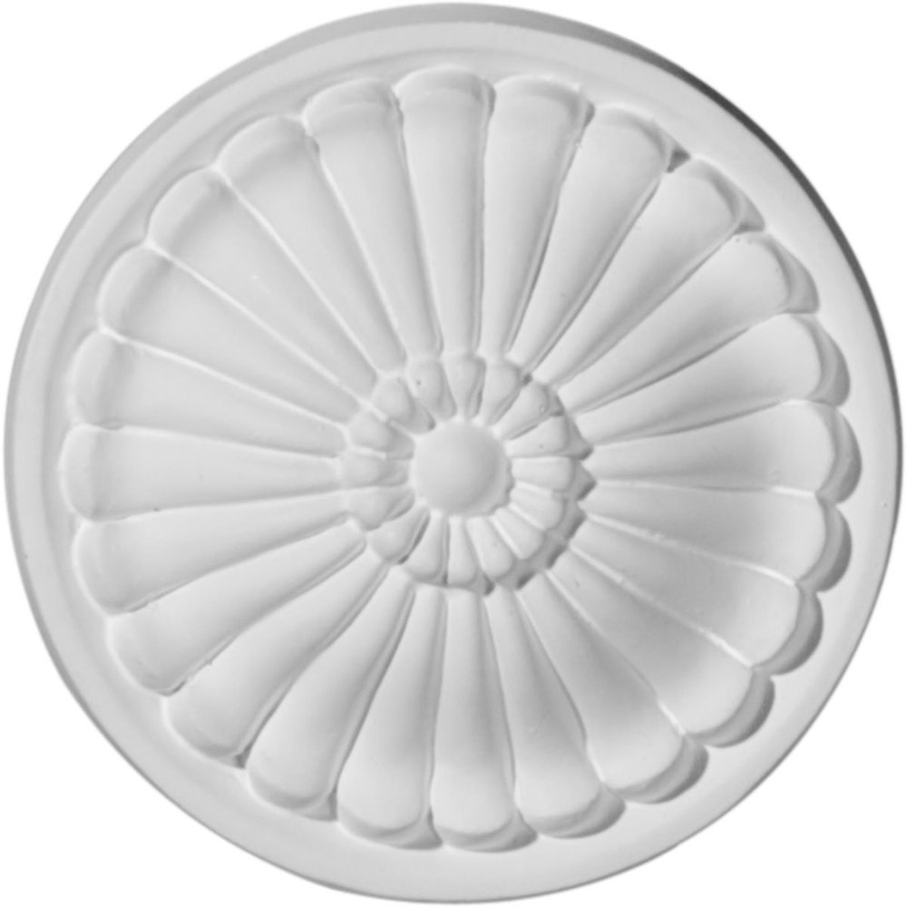 Ekena Millwork ROS03LO 3 1/8"OD Logan Round Rosette, 3 1/8"OD Logan Round Rosette, Primed