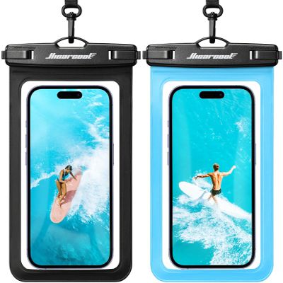 Hiearcool Waterproof Phone Pouch, Waterproof Phone Case, Black&Blue 2-Pack