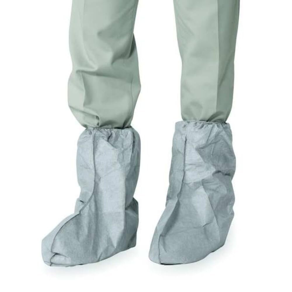 DuPont Tyvek 400 FC 18-Inch High Boot Cover with Skid-Resistant Sole and Serged Seams, Gray, One Size (Pack of 100)