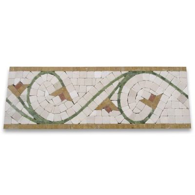 Stone Center Online Agean Antique 5x14.5 Marble Mosaic Border Listello Tile Tumbled Kitchen Bath Wall Floor Backsplash Shower (1 piece)