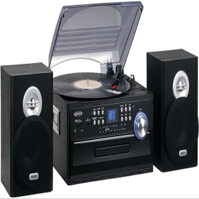 Jensen JTA-475 3-Speed Turntable with CD, Cassette & AM/FM Stereo Radio