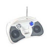iCraig CMA3011 Portable AM/FM Radio Speaker System w/Dock Connector for iPod (White) - Powers & Charges Your iPod!