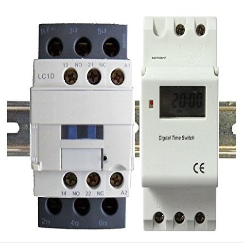 ELECTRODEPOT 7 Day, 24 Hour Timer Switch, 3 Pole, 32A Motor, 50A Lighting, Heater Control, DIN
