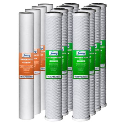 iSpring F3WCB32 2.5" x 20" 3-Stage Whole House Water Filter, 4-Pack