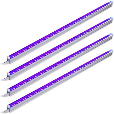 Barrina UV LED Blacklight Bar, 22W 4ft, T5 Integrated Bulb, Black Light Fixture for Blacklight Poster, Halloween Decorations and Christmas Party, Fun Atmosphere with Built-in on, Off Switch (4-Pack)