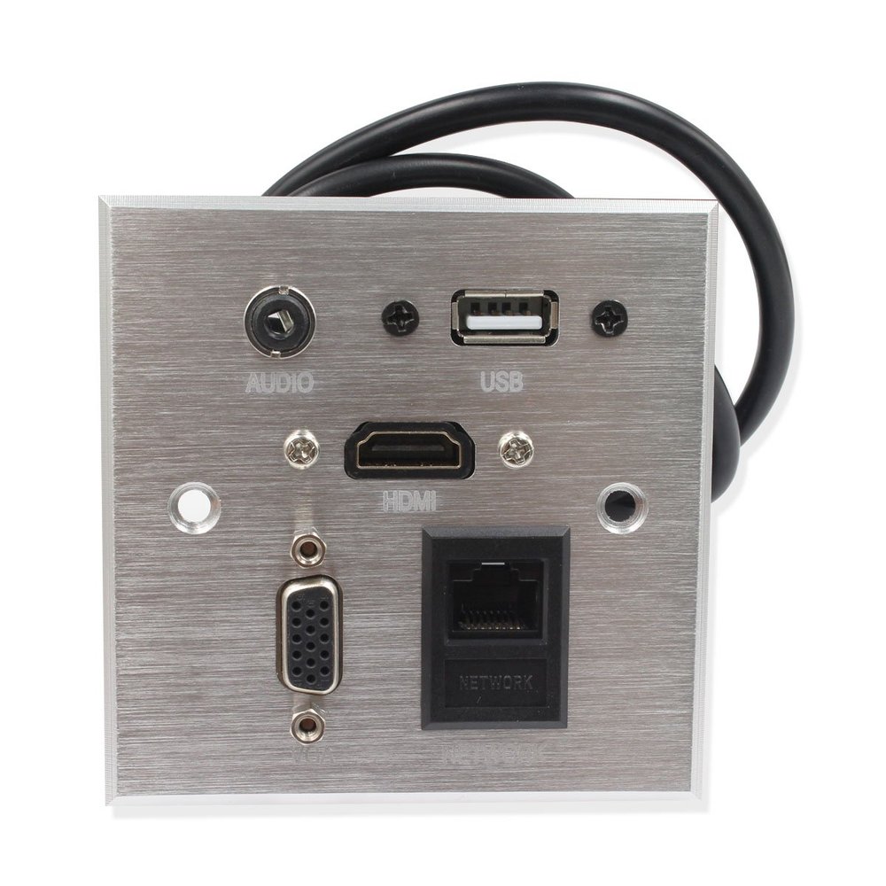 Multimedia Information Panel Outlet, Multifunctional Socket (USB,hdmi,Audio,vga,net Port) Wall Multi-Media Plug for Home Furnishing, Hotel, Office,