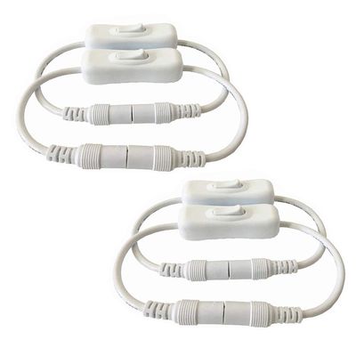4pcs White dc Inline Switch Manual Inline DC Power Switch Extension Cable Male to Female 5.5mm x 2.1mm Barrel for LED Strip 50503528,2835, Light and Other Low Voltage Applica tions 30cm/11.81inch