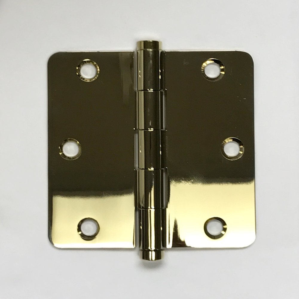 Solid Brass Door Hinges - 3 1/2" x 3 1/2" - Lifetime Polished Brass