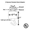 Direct-Lighting H System Track Adapter with Hook H870-WH (White) view 2