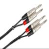 Hosa HSS-001.5X2 Pro Stereo Interconnect, Dual REAN 1/4" TRS to Same, 1.5 Feet view 2