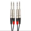 Hosa HSS-001.5X2 Pro Stereo Interconnect, Dual REAN 1/4" TRS to Same, 1.5 Feet view 3