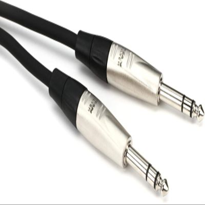 Hosa HSS-015 Pro Balanced Interconnect, REAN 1/4 Inches TRS to Same, 15 Feet