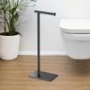 Gatco 1431MX Modern Square Base Toilet Paper Holder Stand, Matte Black, 22.25" H view 3