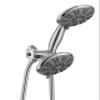 Ana Bath 5-Inch Anti-Clog High Pressure 3-Way LARGE Dual Shower Head with Handheld Spray - 5-Spray Setting/BRASS CONNECTOR/5 Ft Stainless Steel Hose/All Chrome (SS5450CCP) view 1