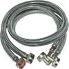 Eastman 48378 Braided Stainless Steel Washing Machine Hoses with 90 Degree Elbow, 3/4 inch FHT, 6 Ft, 2 Pack view 1